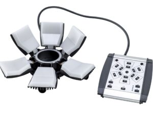 Sunflower illuminator opened with control unit